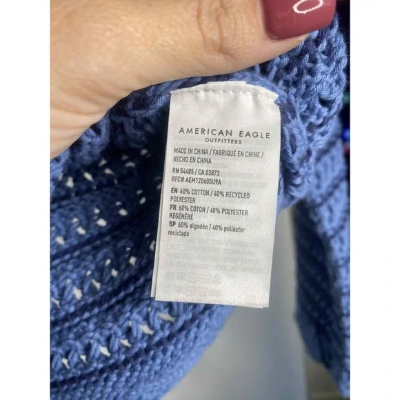 American Eagle women's ballet neck open Knit Oversized Sweater size small Chunky